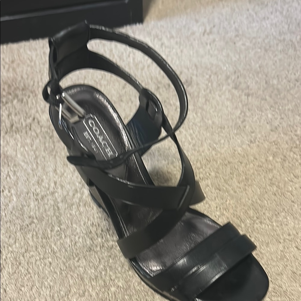 Coach Sleek Black Wedges with Timeless Elegance